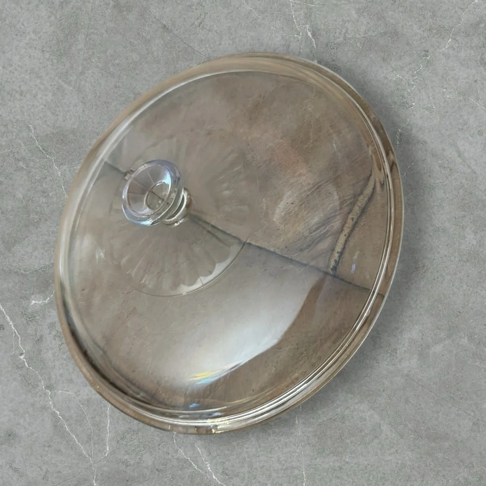 Vintage Sanko Ware Orange Poppy Japan Pan with Clear‎ Glass Lid